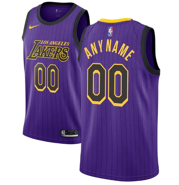 Men's Los Angeles Lakers Active Player Custom 2018/19 Purple City Edition Stitched Jersey